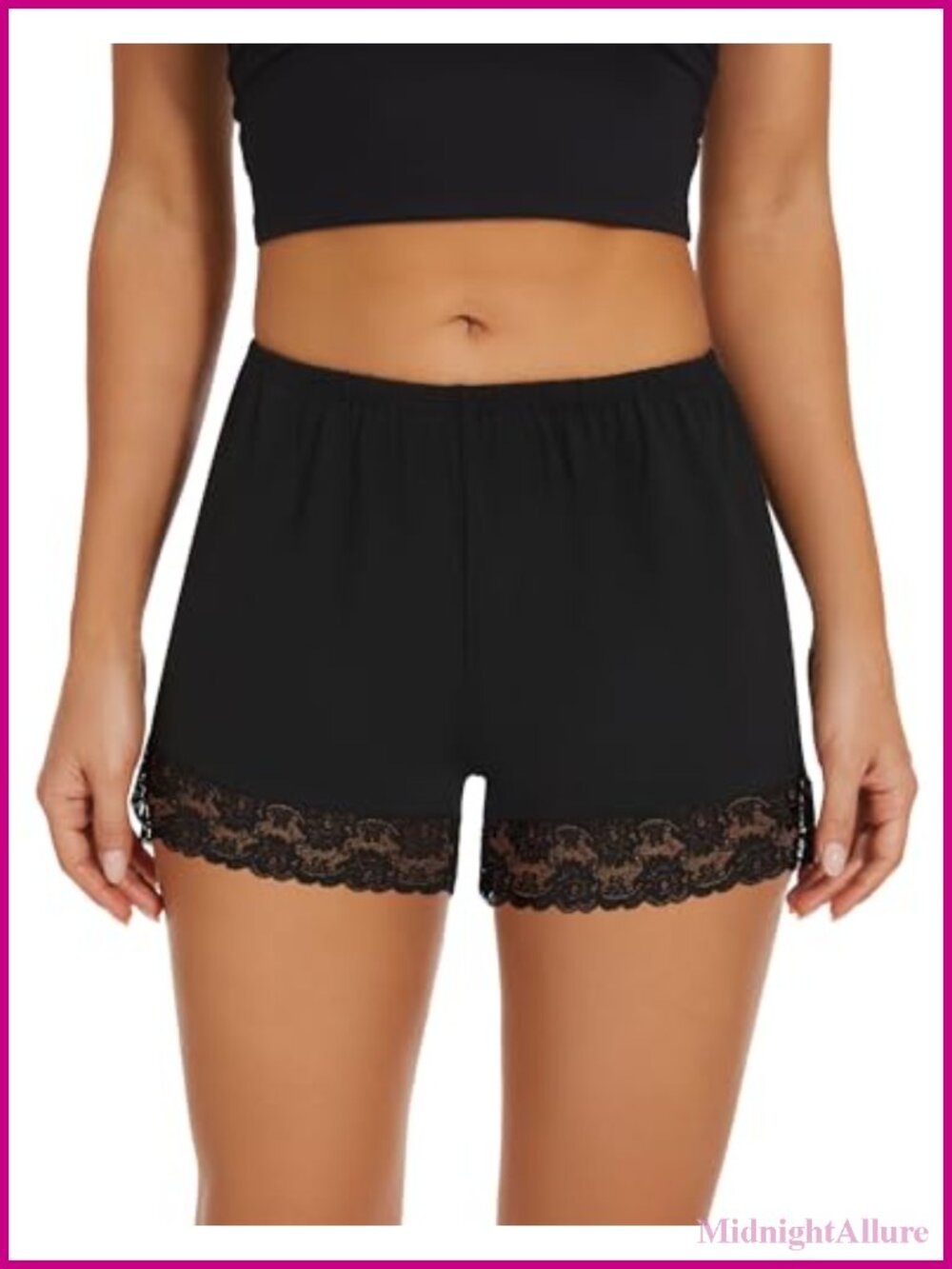 Women's Lace Trim Slip Shorts Bloomers Spandex Polyester Safety Shorts